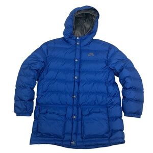 Nike SB Down Jacket Youth XL Blue Skateboarding Snap Zip Quilted Puffer 13-15